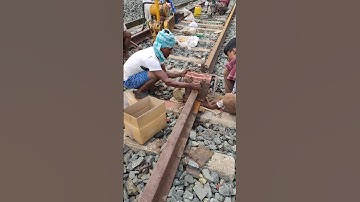 Thermite welding process for joining railway tracks #welding #railway  #indian #viral #shorts