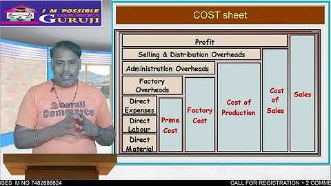 #1 Cost Sheet (Introduction) ~ Cost Accounting [For B.Com/M.Com/CA/CS/CMA#shorts