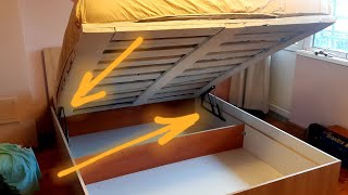 Lifting bed mechanism installation. Easy and cheap ottoman bed