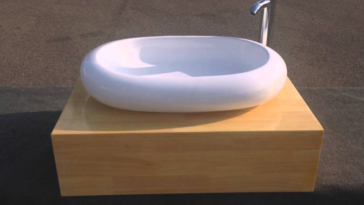 Meuble salle de bain en bois massif design pas cher sibo (70cm ...