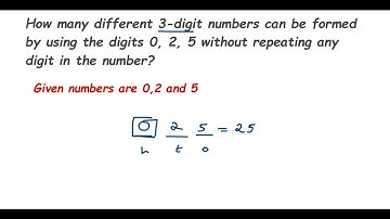 How many different 3-digit numbers can be formed by using the digits 0, 2, 5 without repeating....