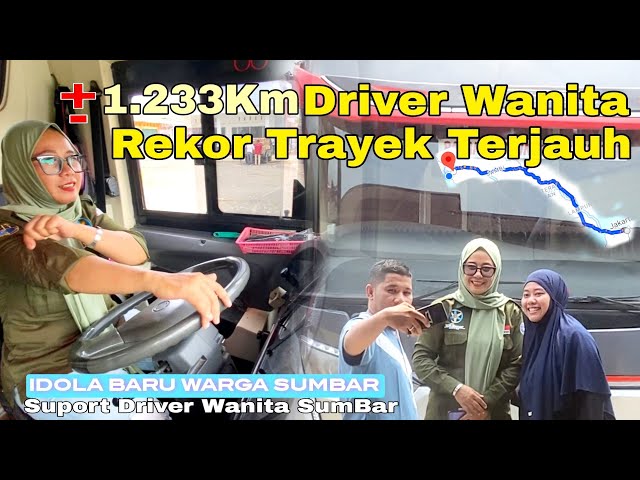On Duty Silvia Chancant,Rekor Driver Bus Wanita Rute Terpanjang Sumatra-Jawa class=