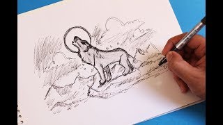 wolf howling draw