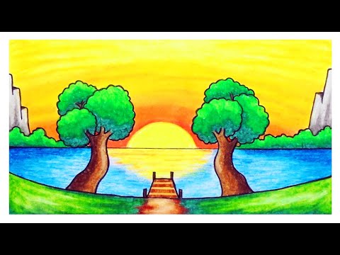 How to Draw Easy Scenery for Kids-Step by Step - YouTube | Art drawings for  kids, Scenery drawing for kids, Landscape drawing for kids