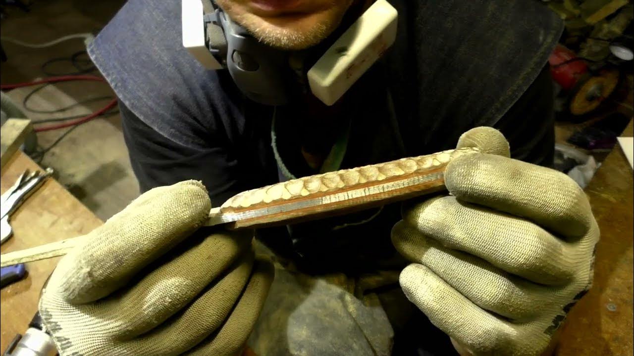 Битый камень на рукоять подробно. - YouTube