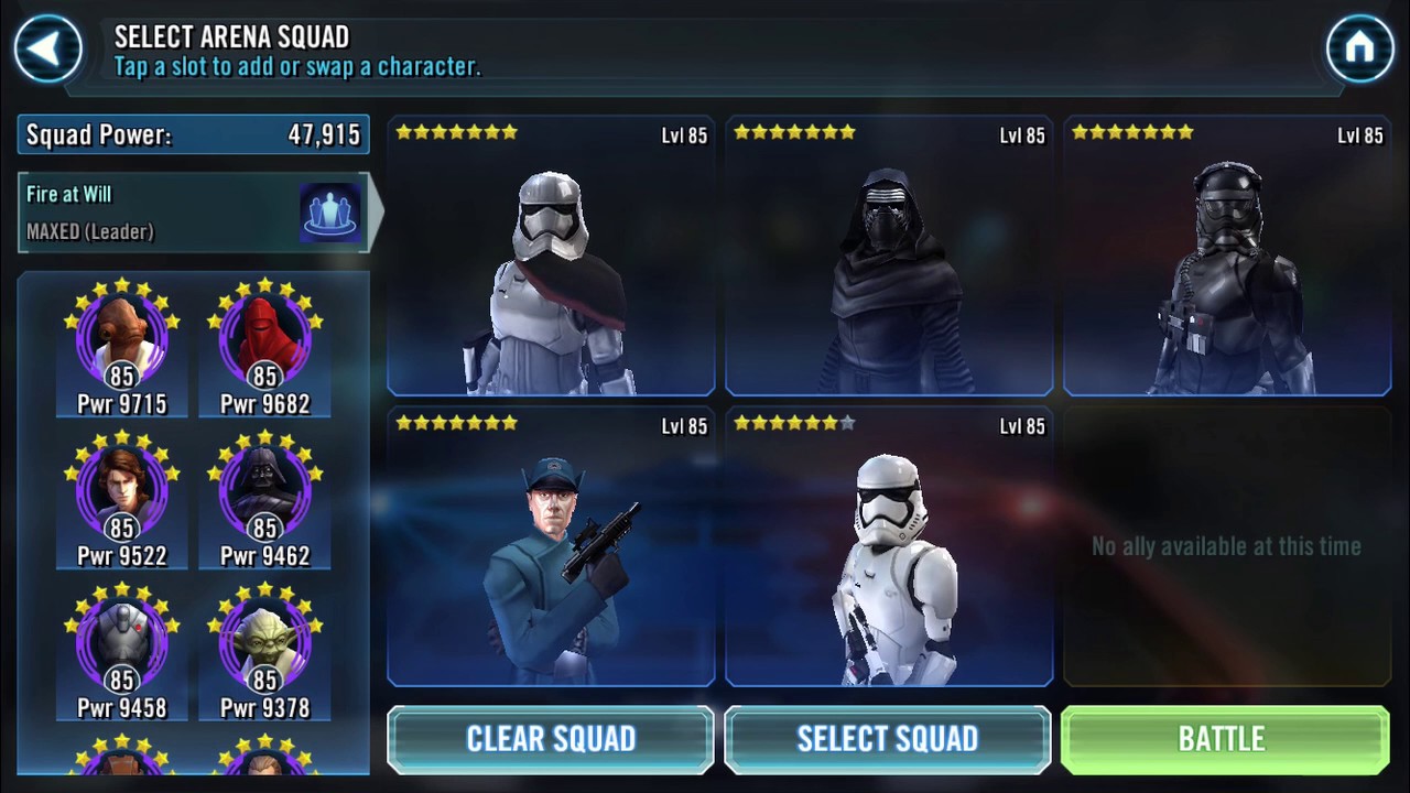 SWGOH First Order v Sith (3 consecutive battles) YouTube