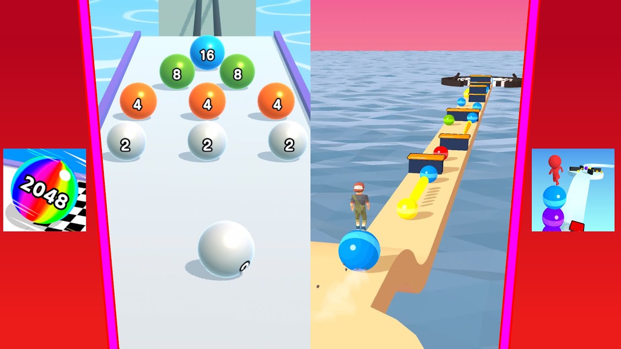 Ball Run 2048 Vs Stack Rider all levels android iOS gameplay walkthrough 4K Nr 86