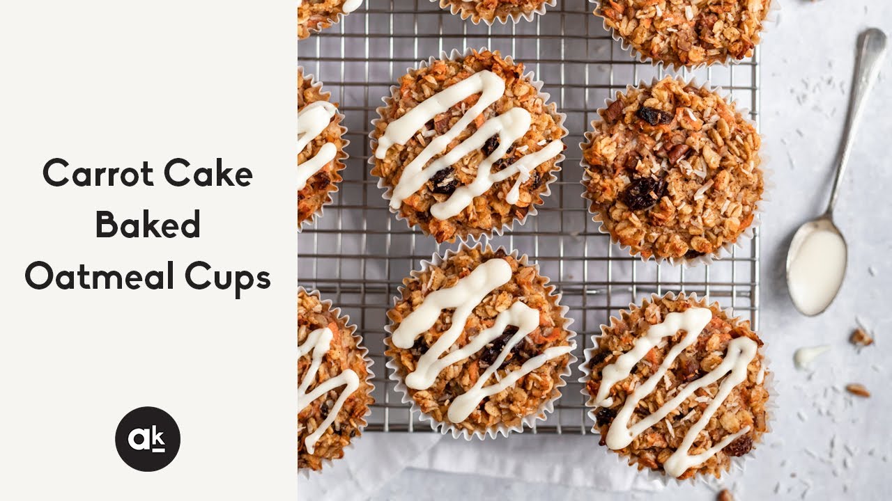 Carrot Cake Baked Oatmeal Cups - YouTube