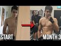 3 Months body transformation || at home || natural skinny to muscular...