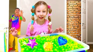 Nastya And Friends Learns Colours And Shapes With Glowing Toys - Compilation Of Videos For Kids