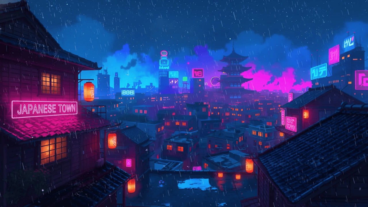 Cover 90's Rainy Chillhop ☔ Lofi Study Beats & Sleep Music 🌙 Night Playlist
