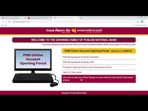 Punjab National Bank PNB Online Account Opening Official Website Link In Description