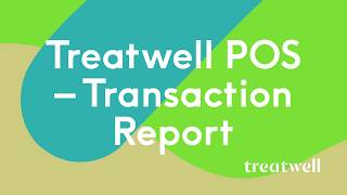 Treatwell POS – Work with your transaction report