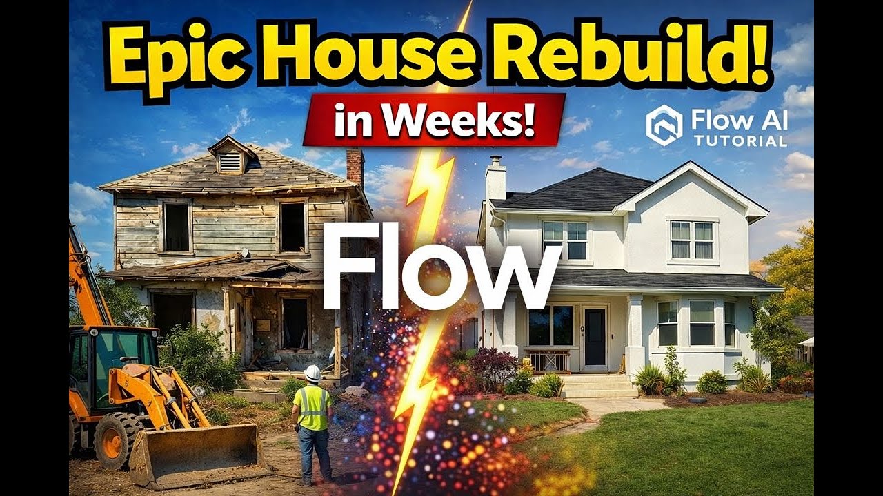 Derelict Old House Transformed into Dream Home । Flow AI Tutorial ...
