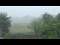 Torrential rain squall from Storm Francis hitting Irlam, UK: 25th August 2020
