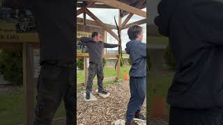 First Time Shooting A Bow... Absolute Natural! 🏹🎯 #shorts
