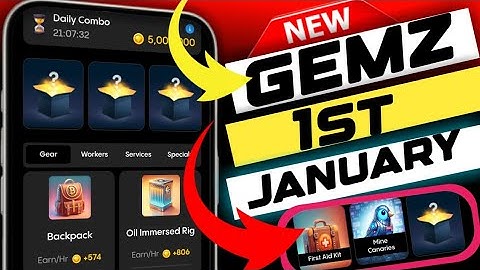 gemz daily combo today 1 January | gemz daily combo card unlock kaise kare | gemz daily combo card
