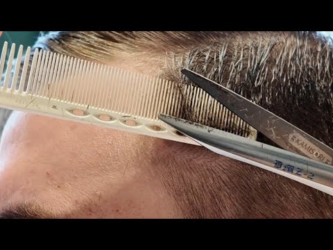 Classic Scissor Haircut ASMR, No Talking, No Clippers, Vertical Format.