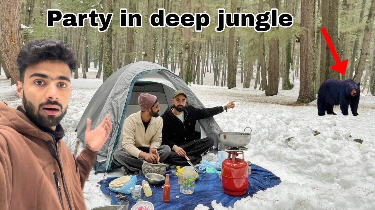 Dostu k sath party in deep jungle 😇 Making special chicken recipe in snow