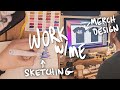 Freelance Vlog 🖥🖌 Designing Merch & Sketching