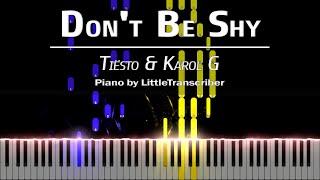 Tiësto & Karol G - Don't Be Shy (Piano Cover) Tutorial by LittleTranscriber screenshot 3