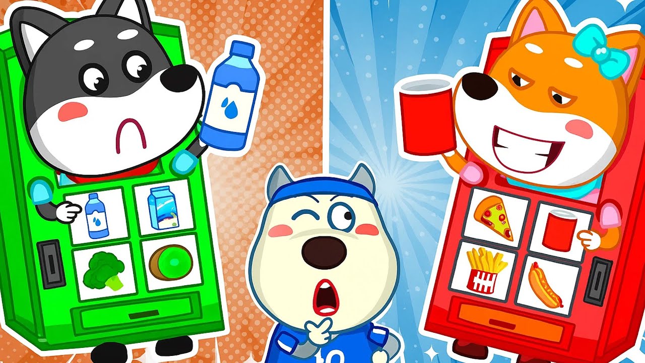 How to Choose a Good Vending Machine?🥦🍕Healthy and Unhealthy Vending Machines | Wolfoo and Friends