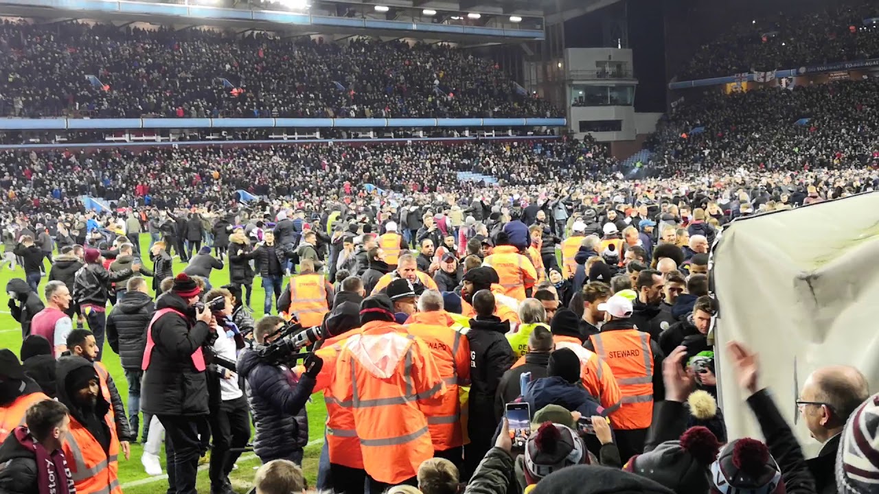 Aston villa pitch invasion - YouTube