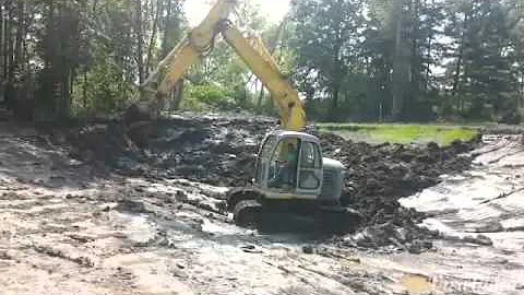 Excavating the pond