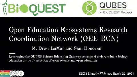 SGX3 Webinar: Open Education Ecosystems Research Coordination Network (OEE-RCN)