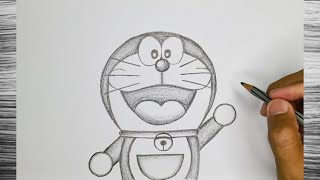 How to Drawing DORAEMON Sketch by pencil | Menggambar Sketsa DORAEMON Dengan Pensil