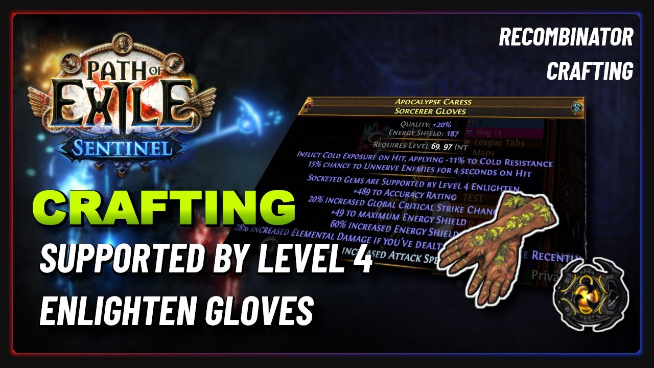 PoE 3.18 - Crafting Enlighten Gloves - CoC Edition - YouTube