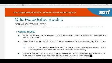 Excel Module 1 SAM End of Module Project 2 | NP_EX19_EOM1-2 | Ortiz-MacMalley Electric