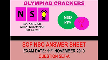 Answer key of Science Olympiad NSO 2019-20 Set A Class 1 to 12.