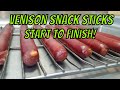 Smoked venison snack sticks with casings start to finish