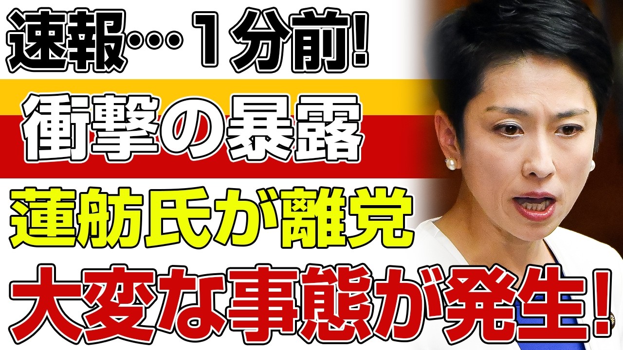 蓮舫氏が離党した本当の理由そして事件の全貌が明らかに