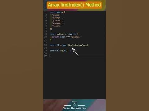 JavaScript Array.findIndex() method. #javascript #js #array # ...