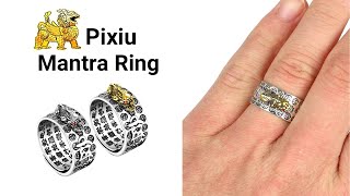 Adjustable Feng Shui Pixiu Mantra Ring, Wealth, Money & Luck Ring, Silver & Gold #fengshui  #mantra