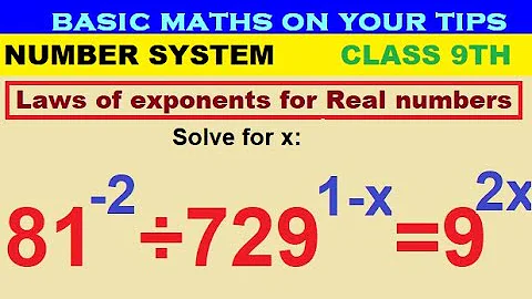 Solve for x : 81^-2÷729^1-x=9^2x #numbersystem #class9maths #exponents