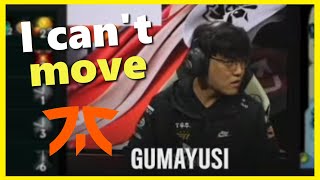 T1 Gumayusi instant Pause after he stands still in Bot