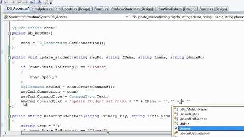 How to create a simple C# database application with Microsoft SQL server (2008)-Part  11.wmv
