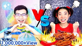 ชาเลนจ์คนใจเย็น vs คนใจร้อน ร้าย vs ดี #Mukbang Hot vs Cold People Challenge:ขันติ