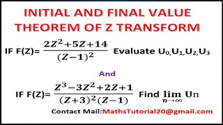 Initial Value and Final Value Theorem Concept and Examples in Tamil l  M3 l Z-Transform  l  Reg 2017