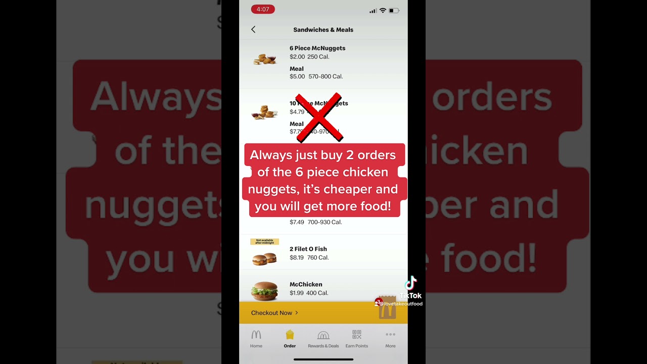 McDonald’s Savings Tip #1: Don’t order the 10 Piece Chicken Nuggets!