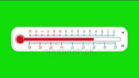 4K high quality 60 Fps Ultra HD Green screen of temperature rise from thermometer animation video.