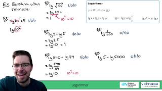 Matematik 2: Logaritmlagarna: exempeluppgifter (del 1 av 2)