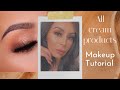 Using only CREAM products makeup tutorial