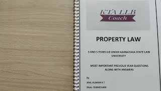Property Law Printed Notes for 3 and 5 Years LLB under KSLU for more details Contact:+919584416446 screenshot 4