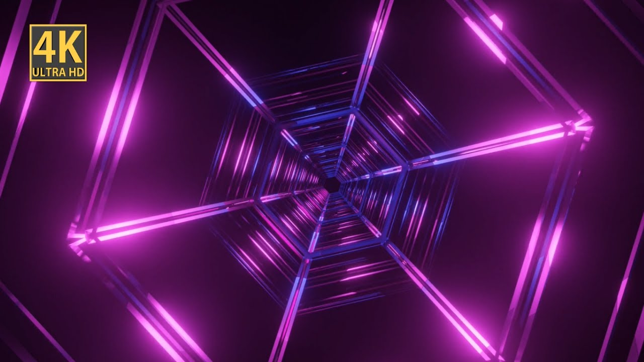 Abstract Background Video 4k Pink Blue Metallic Wireframe VJ LOOP NEON ...