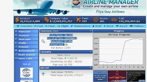 My Airline Manager account (Ninja Pilot Airways)