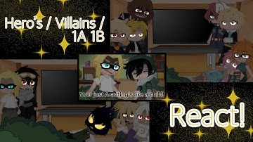 Pro Hero’s Villains and class 1A and 1B react to “Your just A-Acting like a child” • read desk hahah